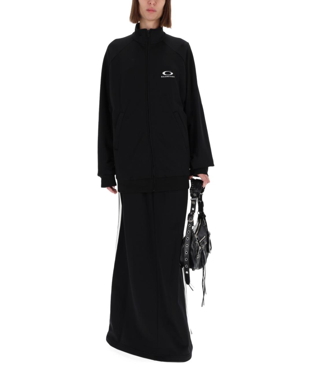 BALENCIAGA Черная полиамидовая юбка макси, фото 2