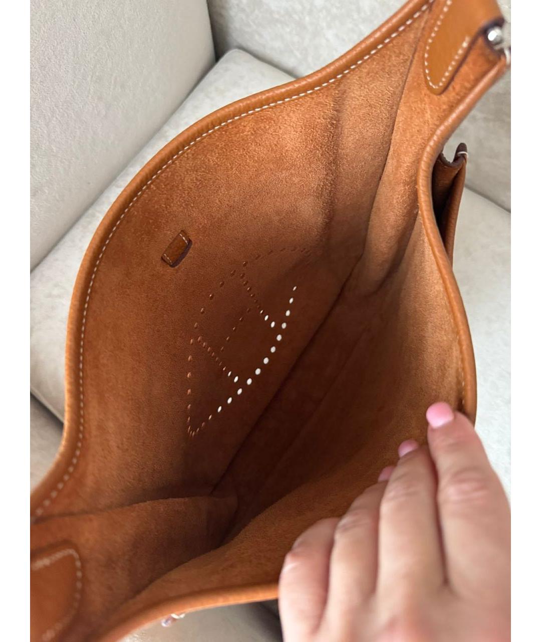 HERMES Коричневая кожаная сумка через плечо, фото 4