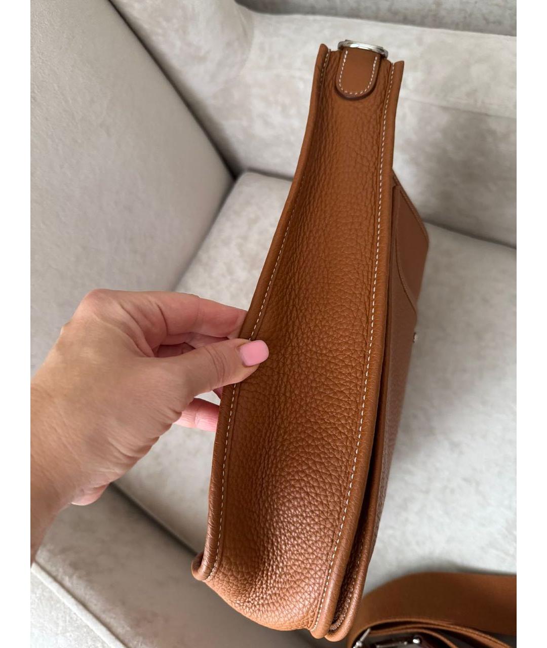 HERMES Коричневая кожаная сумка через плечо, фото 2