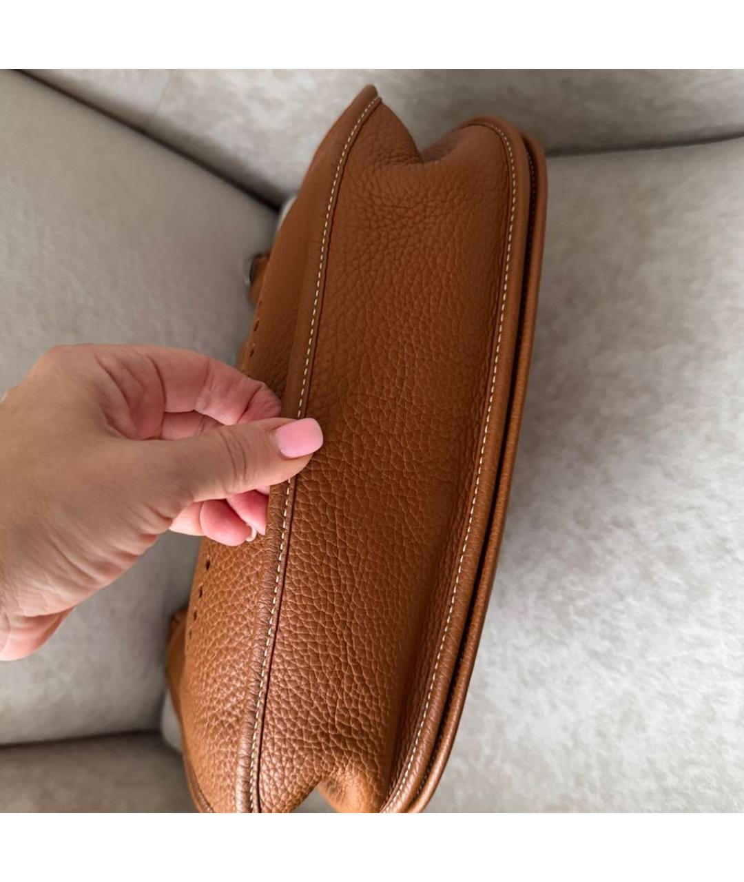 HERMES Коричневая кожаная сумка через плечо, фото 8