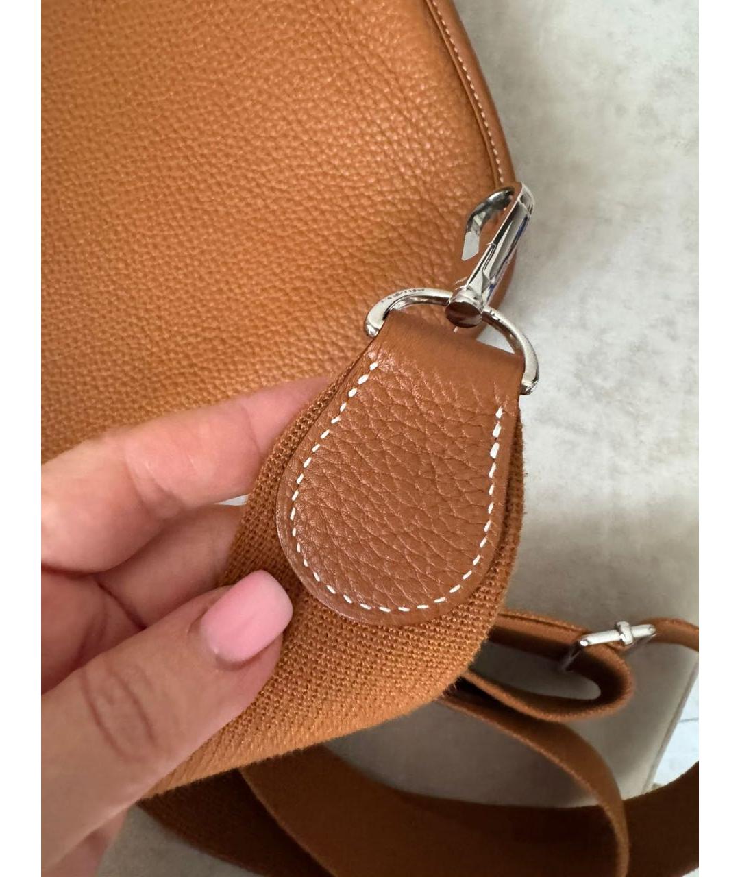 HERMES Коричневая кожаная сумка через плечо, фото 7