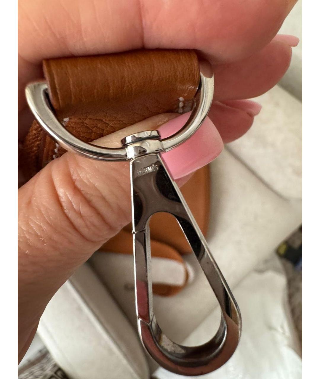 HERMES Коричневая кожаная сумка через плечо, фото 5