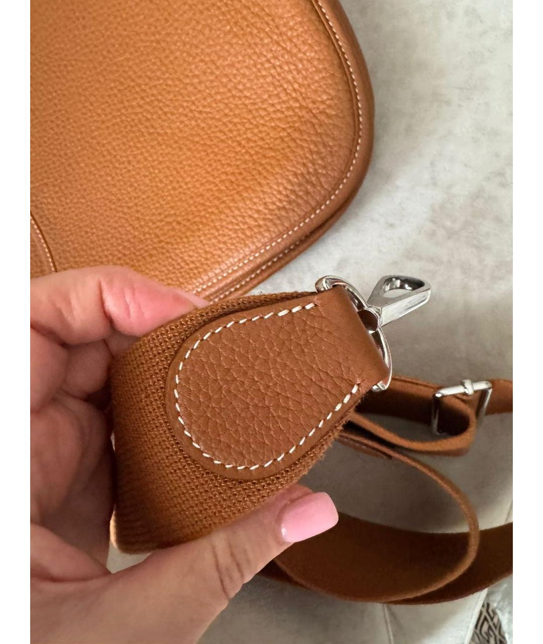 HERMES Коричневая кожаная сумка через плечо, фото 6