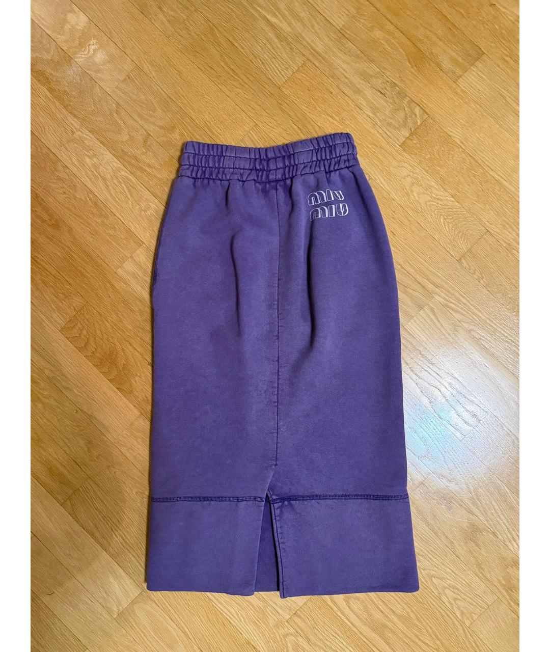 MIU MIU Фиолетовая юбка миди, фото 2