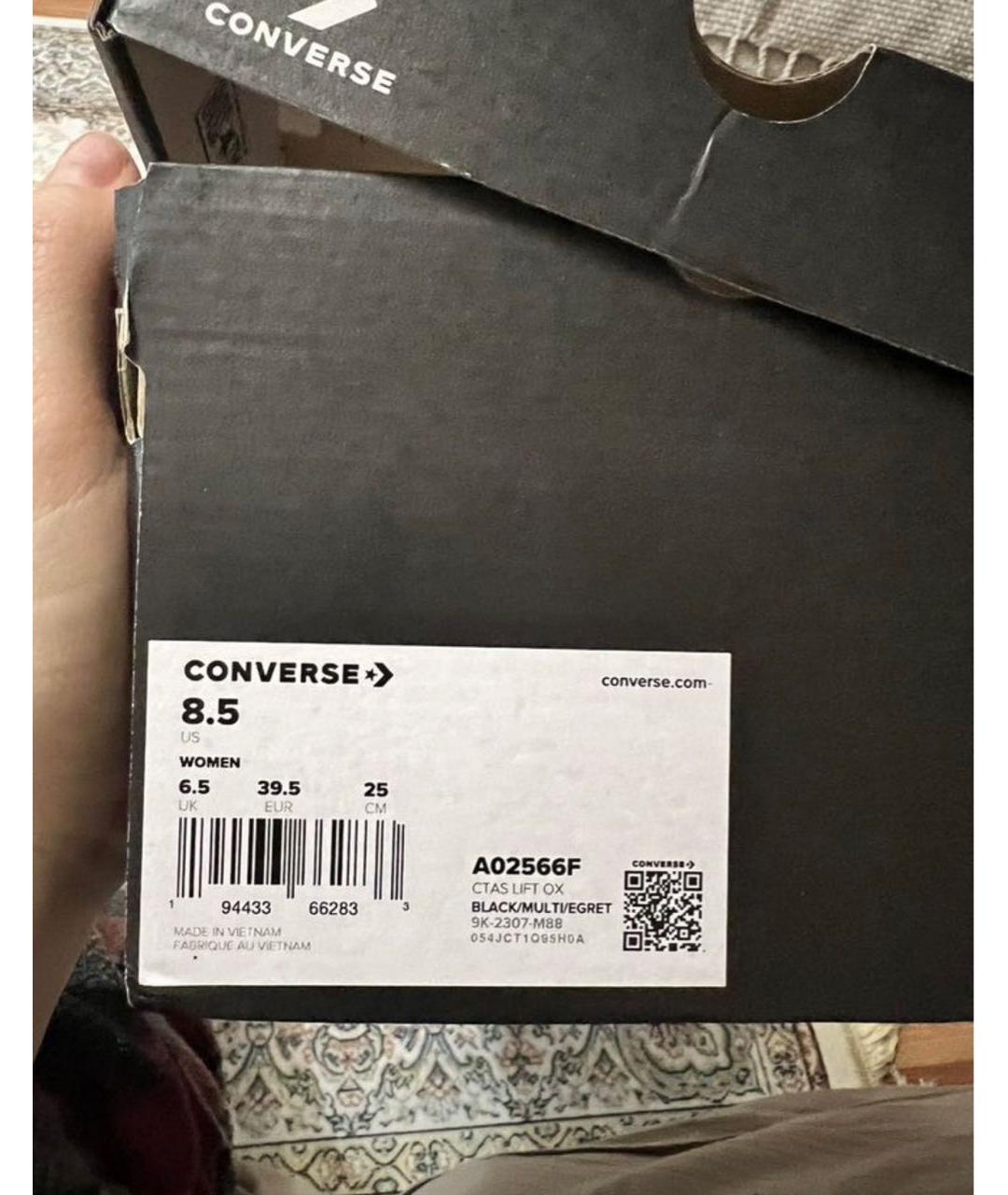 CONVERSE Черные текстильные кеды, фото 2