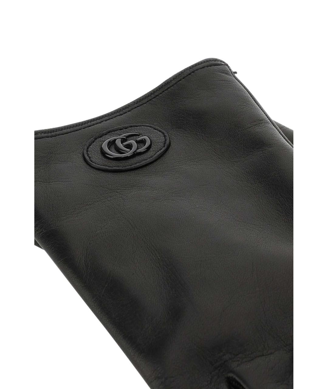 GUCCI Черные кожаные перчатки, фото 2