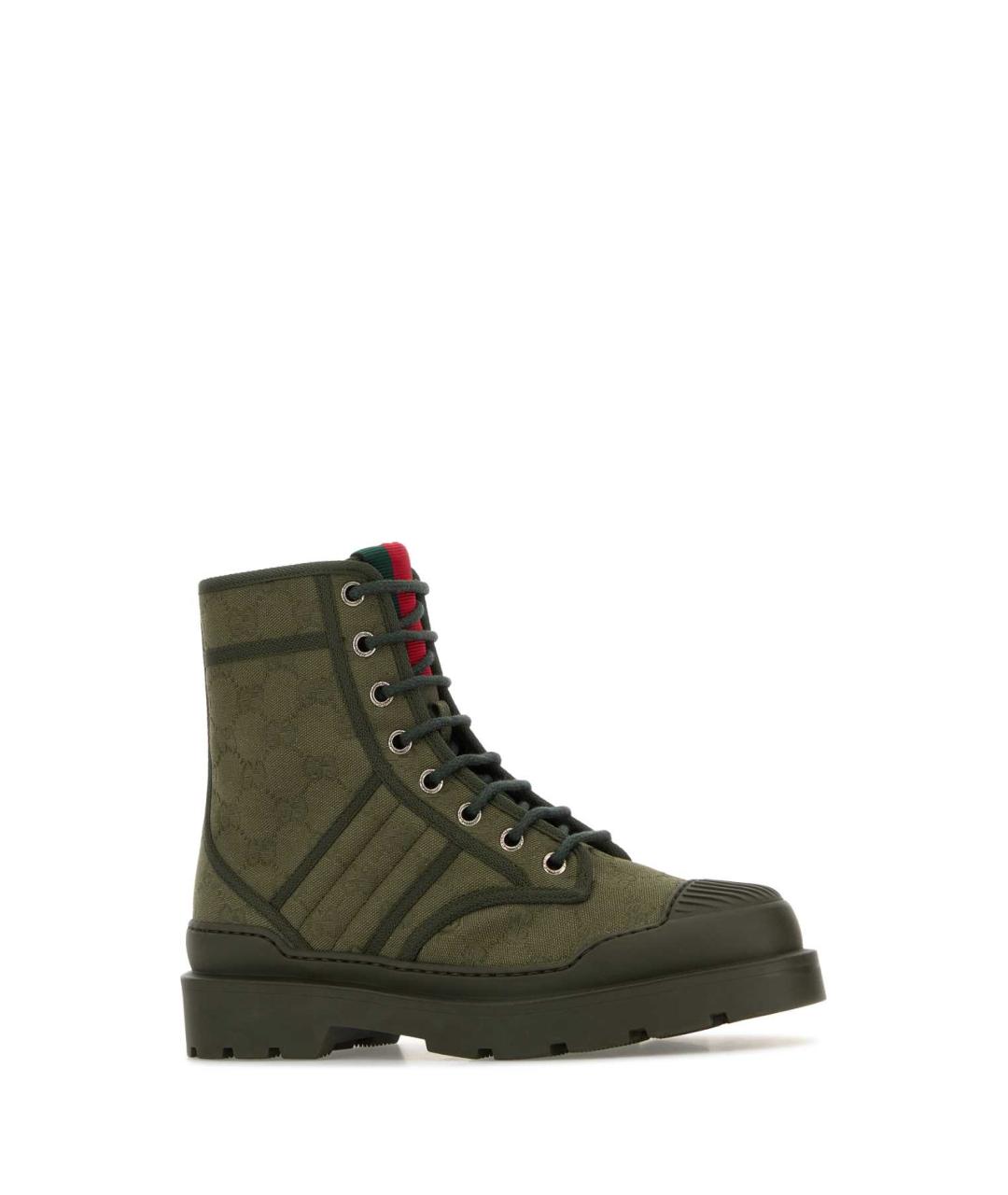 GUCCI Зеленые кожаные высокие ботинки, фото 2