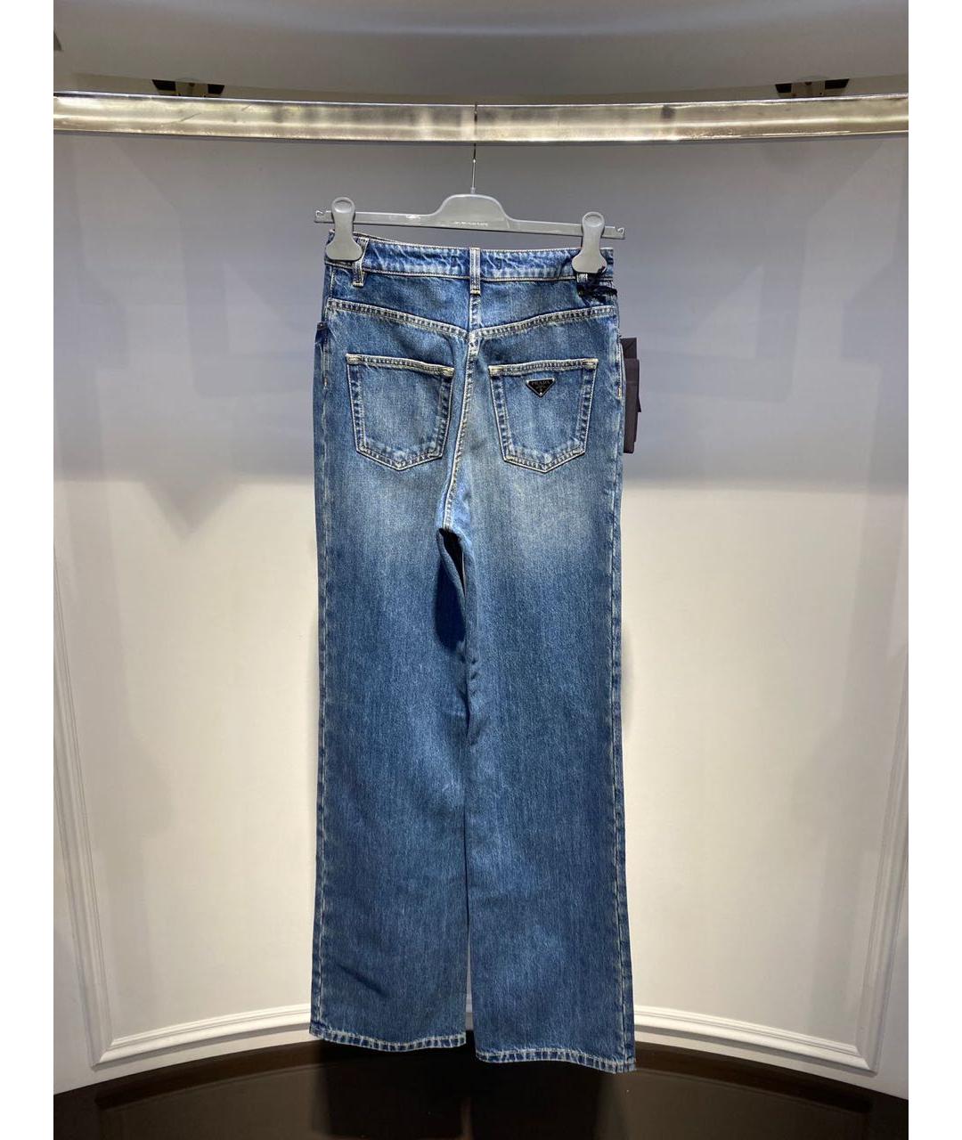 PRADA Синие хлопковые прямые джинсы, фото 2