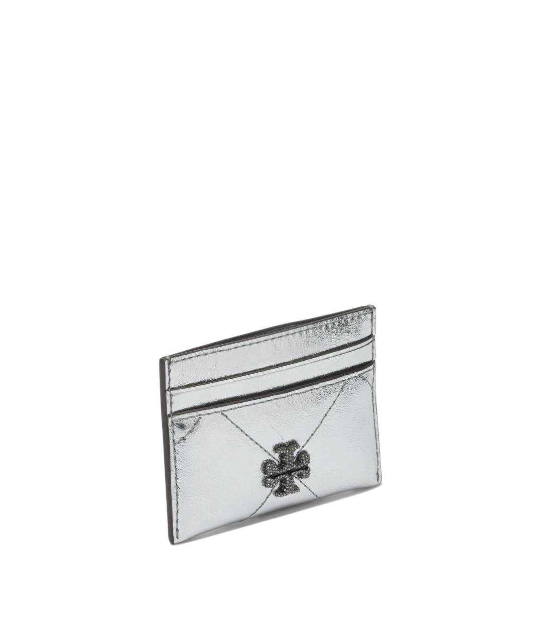 TORY BURCH Серебрянный кожаный кардхолдер, фото 2