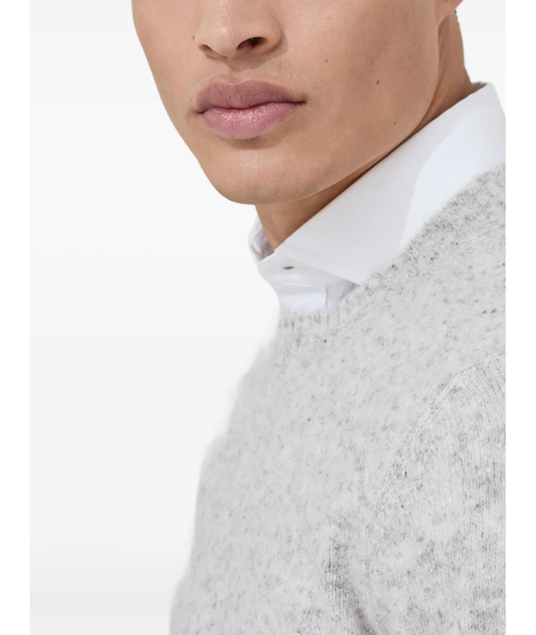 BRUNELLO CUCINELLI Серый шерстяной джемпер / свитер, фото 5