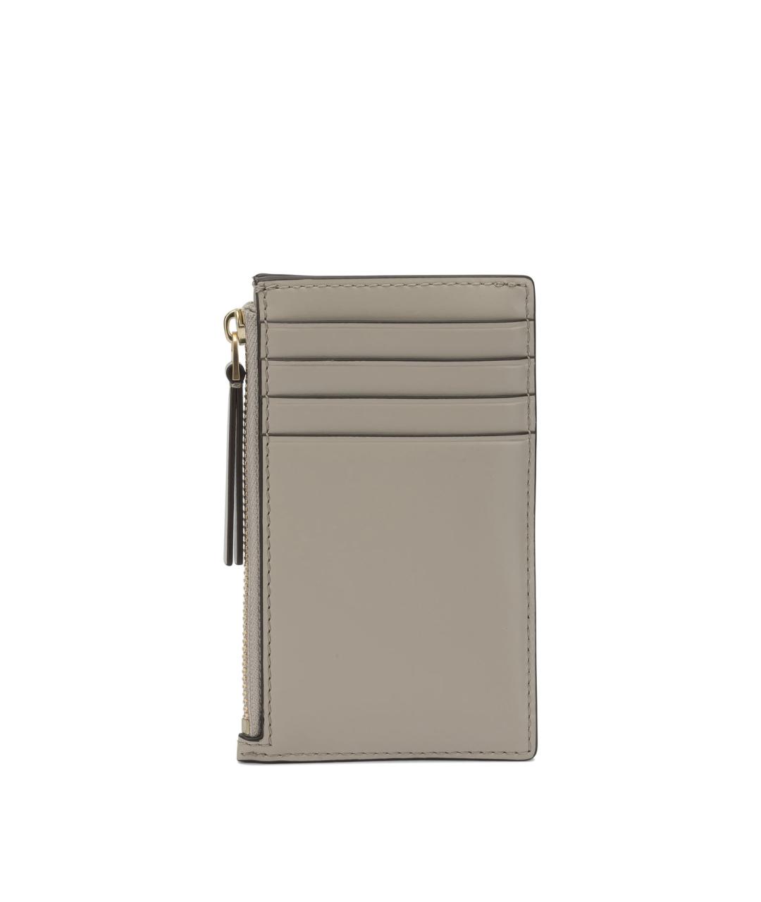 TORY BURCH Бежевый кожаный кардхолдер, фото 3