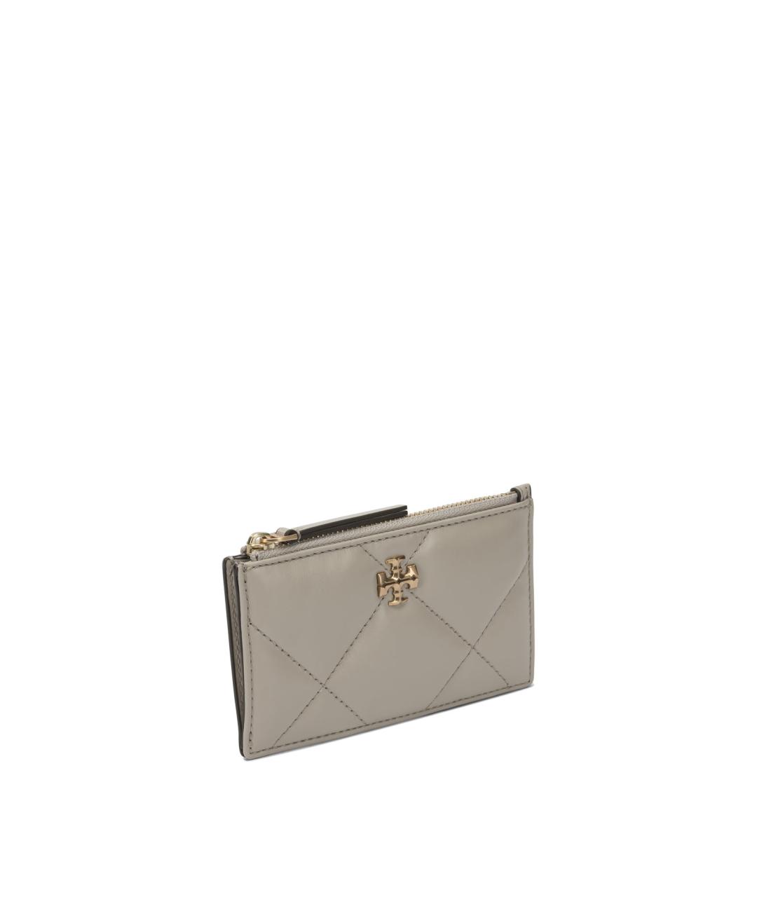 TORY BURCH Бежевый кожаный кардхолдер, фото 2