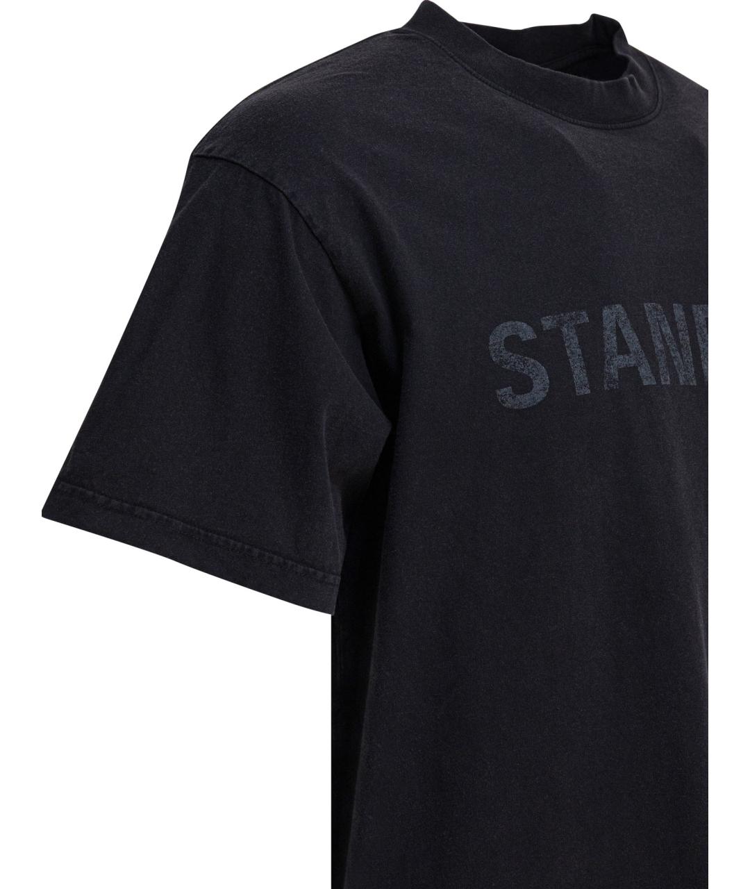 BALENCIAGA Черная хлопковая футболка, фото 4