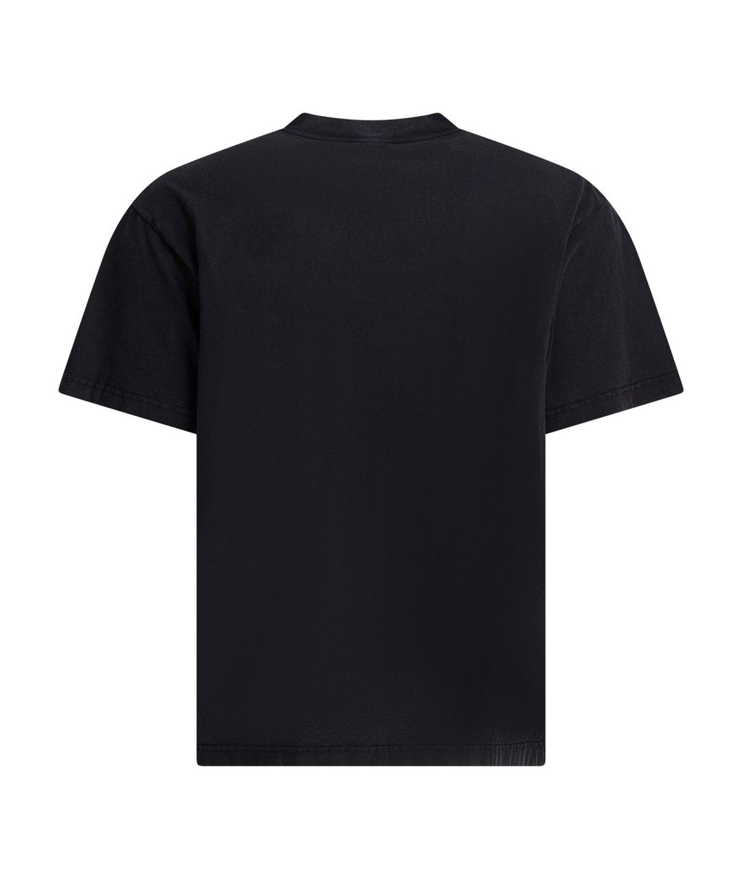 BALENCIAGA Черная хлопковая футболка, фото 2