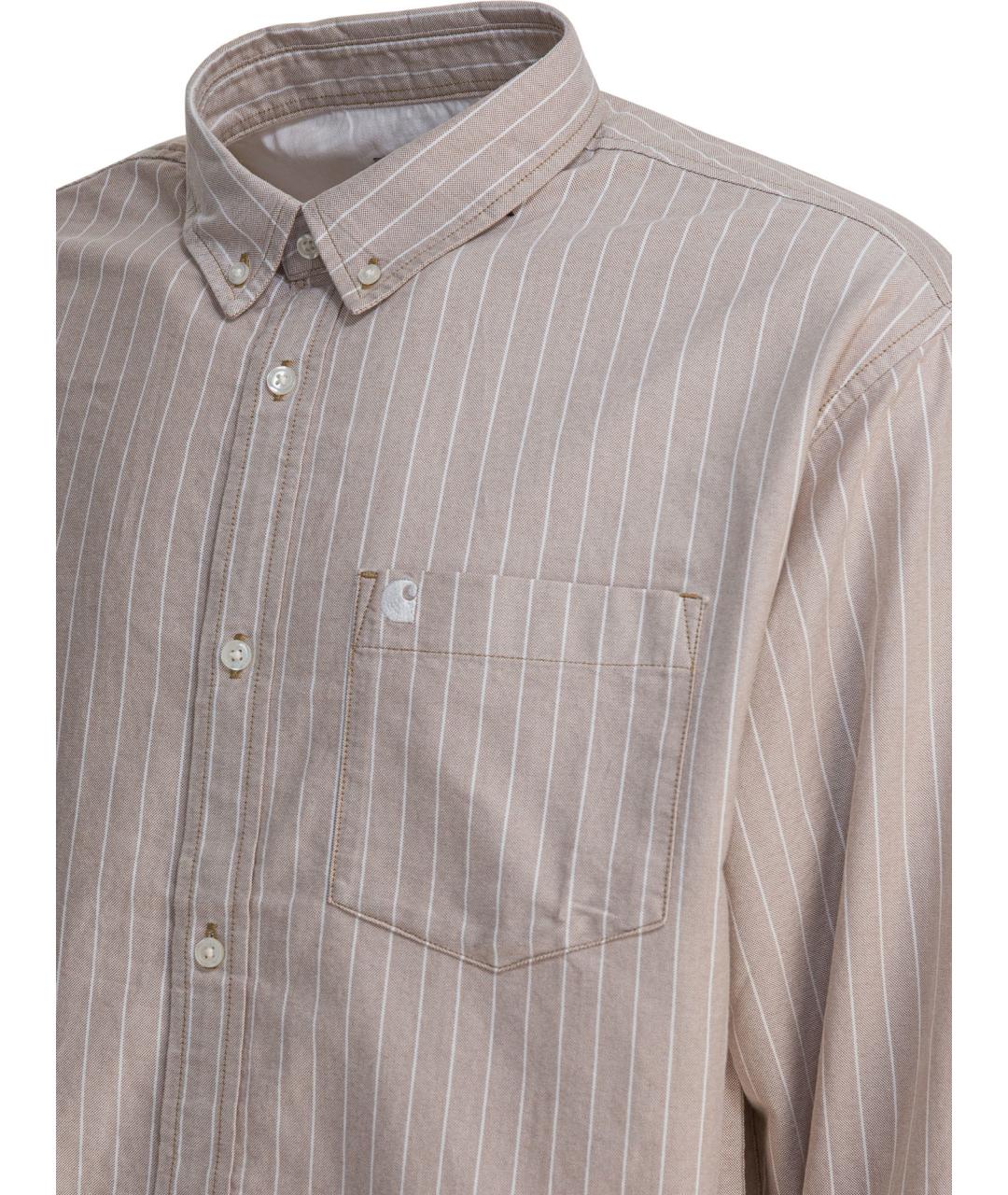 CARHARTT WIP Бежевая хлопковая кэжуал рубашка, фото 4