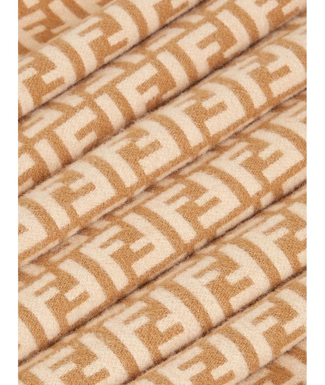 FENDI Бежевый шерстяной шарф, фото 2