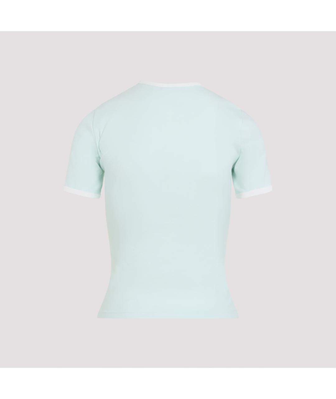 COURREGES Голубая хлопковая футболка, фото 4