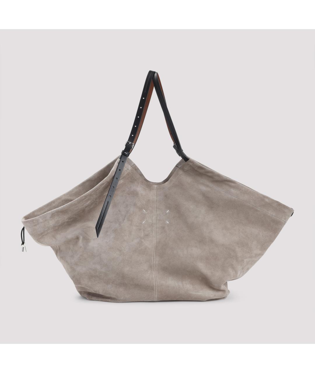 MAISON MARGIELA Бежевая замшевая сумка тоут, фото 2