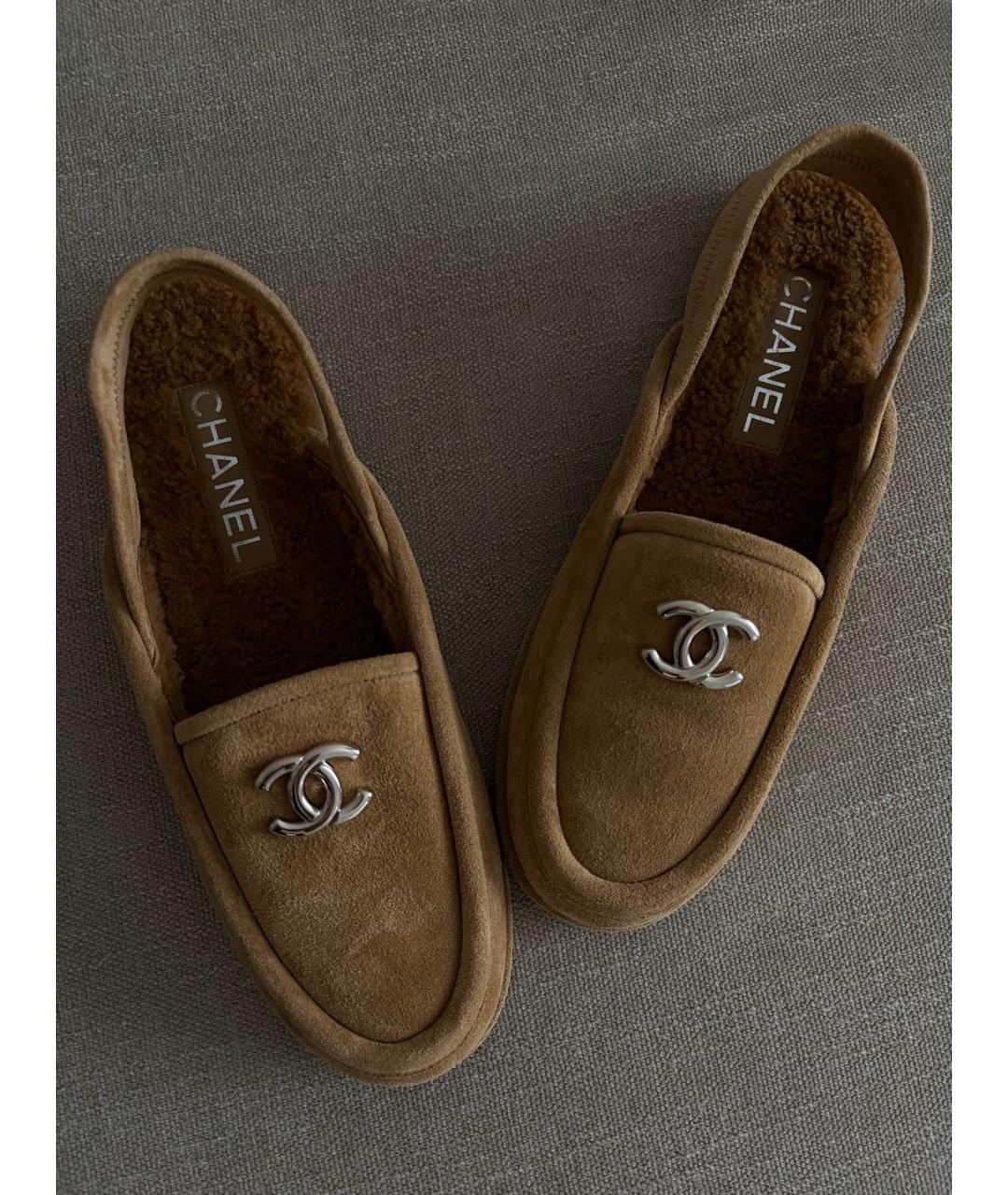 CHANEL Бежевые замшевые мюли, фото 2