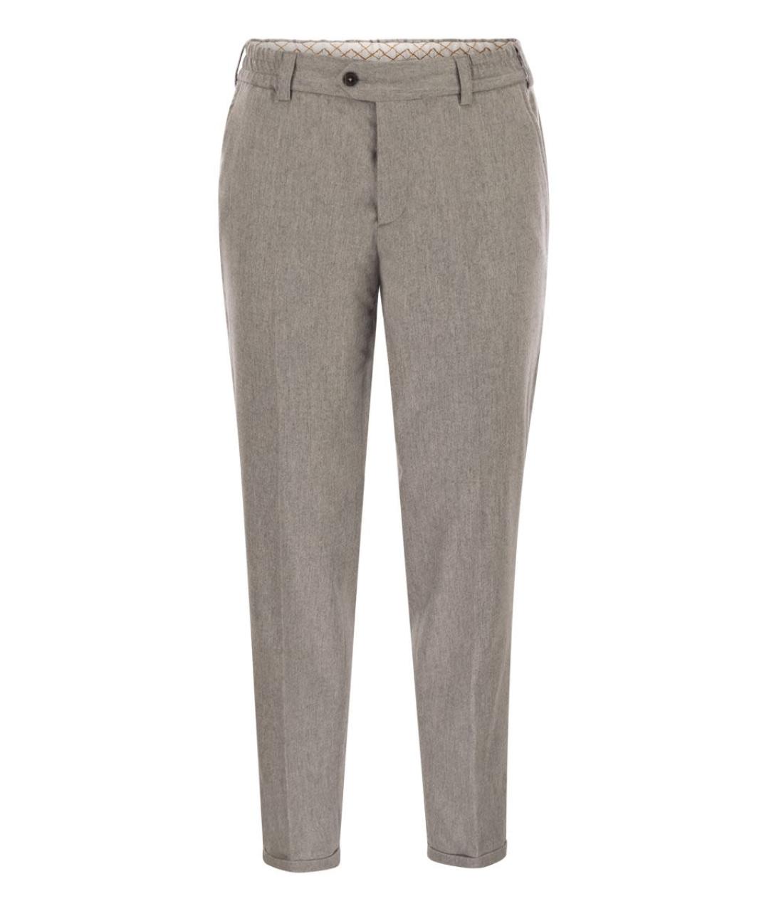 PT TORINO Серые шерстяные классические брюки, фото 1
