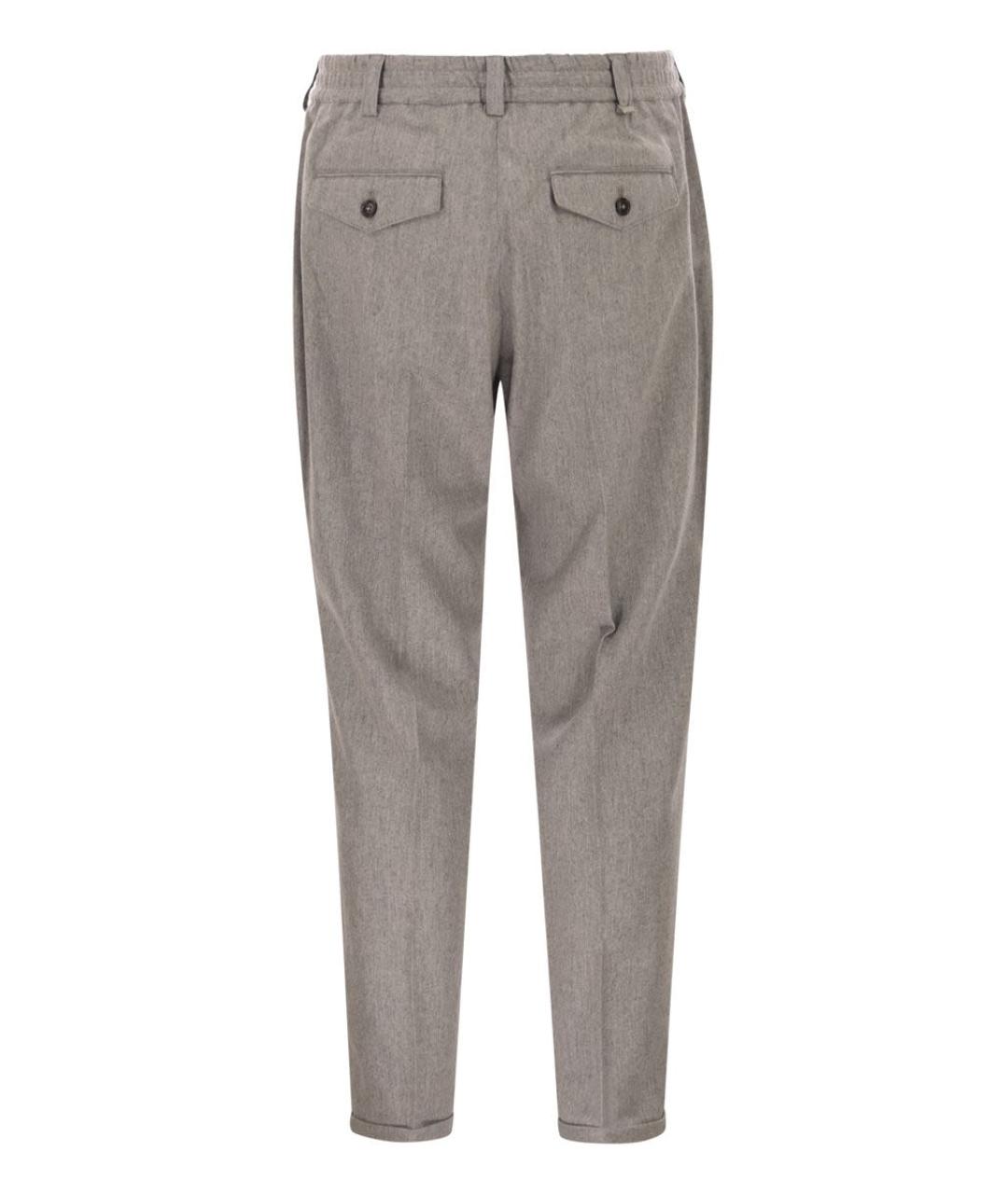 PT TORINO Серые шерстяные классические брюки, фото 2