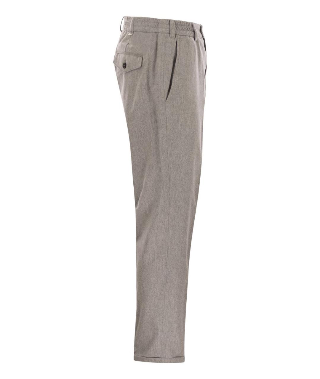 PT TORINO Серые шерстяные классические брюки, фото 3