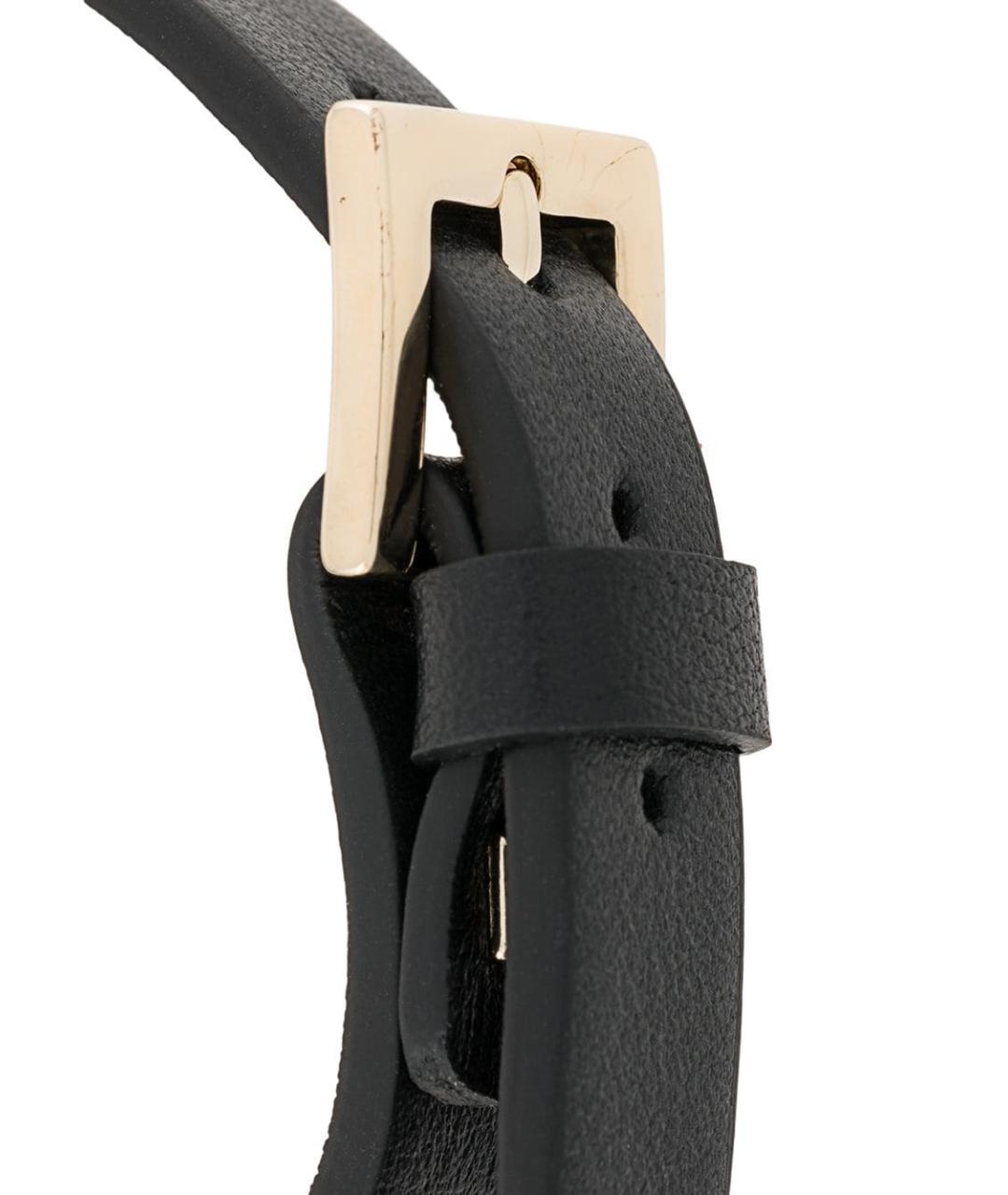 VALENTINO Черный кожаный браслет, фото 4