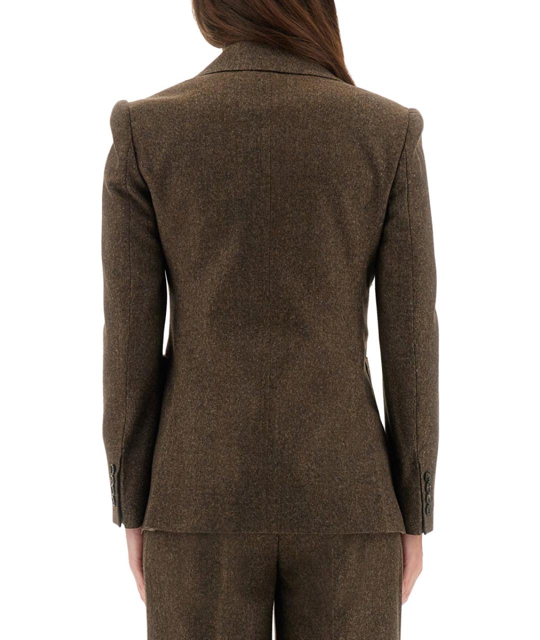 MAX MARA Коричневый шерстяной жакет/пиджак, фото 4