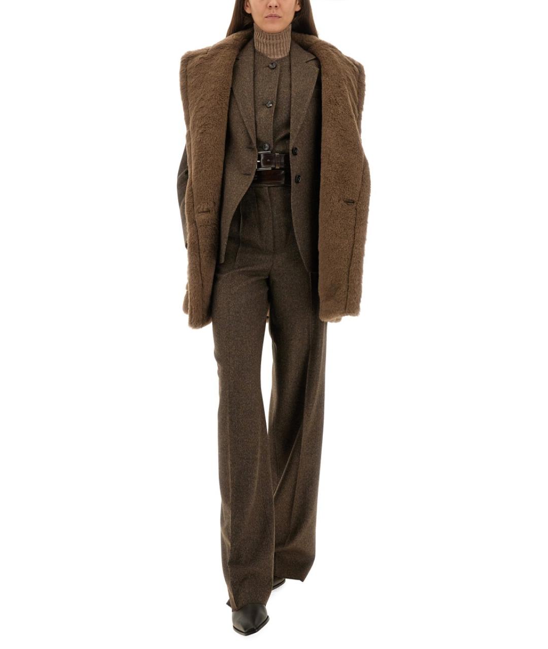MAX MARA Коричневый шерстяной жакет/пиджак, фото 3