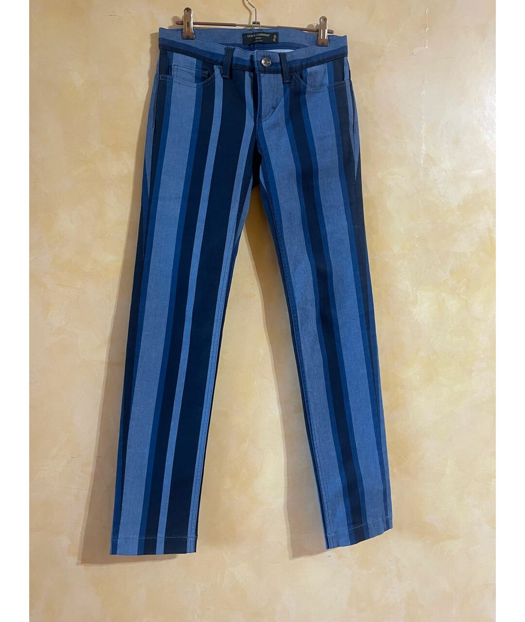 DOLCE&GABBANA Синие хлопковые прямые джинсы, фото 5