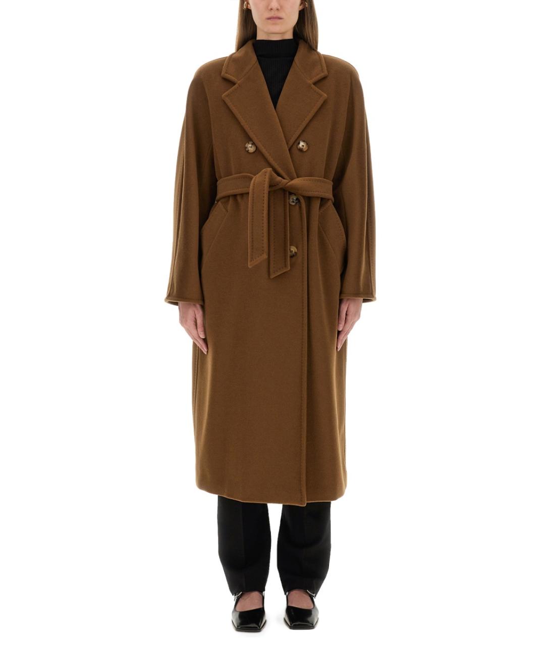 MAX MARA Коричневое шерстяное пальто, фото 2