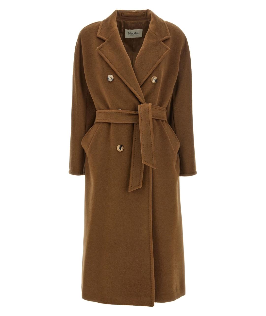 MAX MARA Коричневое шерстяное пальто, фото 1