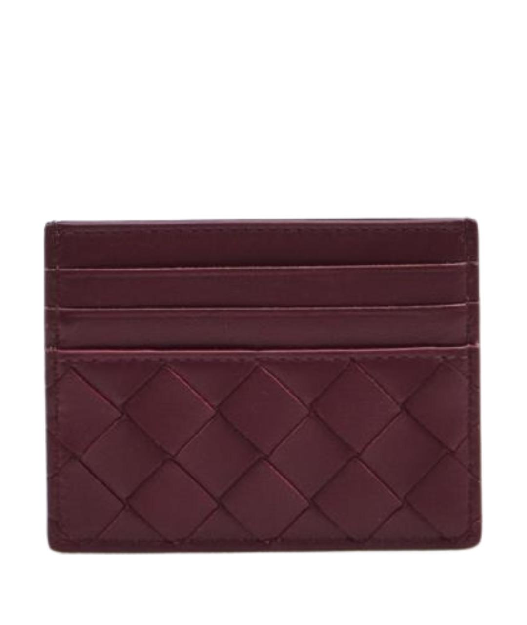 BOTTEGA VENETA Бордовый кожаный кардхолдер, фото 1