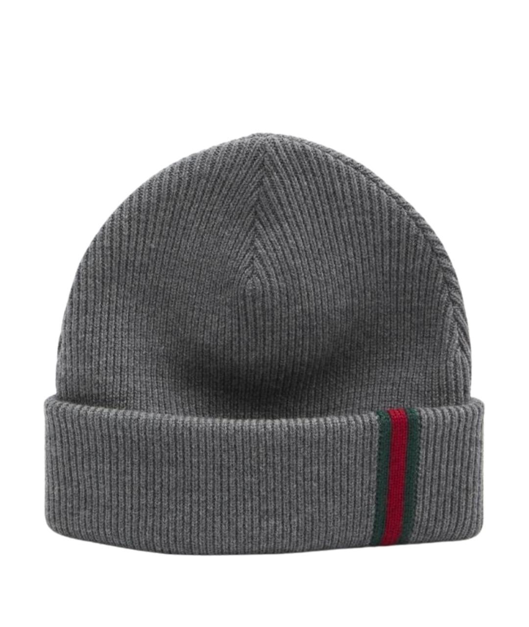 GUCCI Серая шерстяная шапка, фото 1