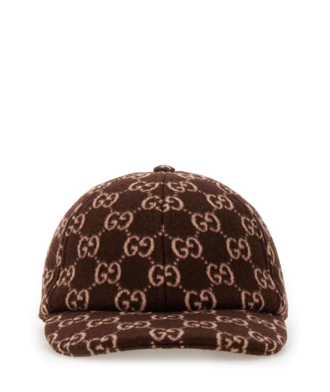 GUCCI Коричневая шерстяная кепка, фото 1