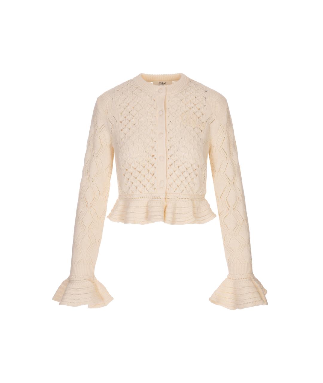 CHLOE Бежевый хлопковый кардиган, фото 1