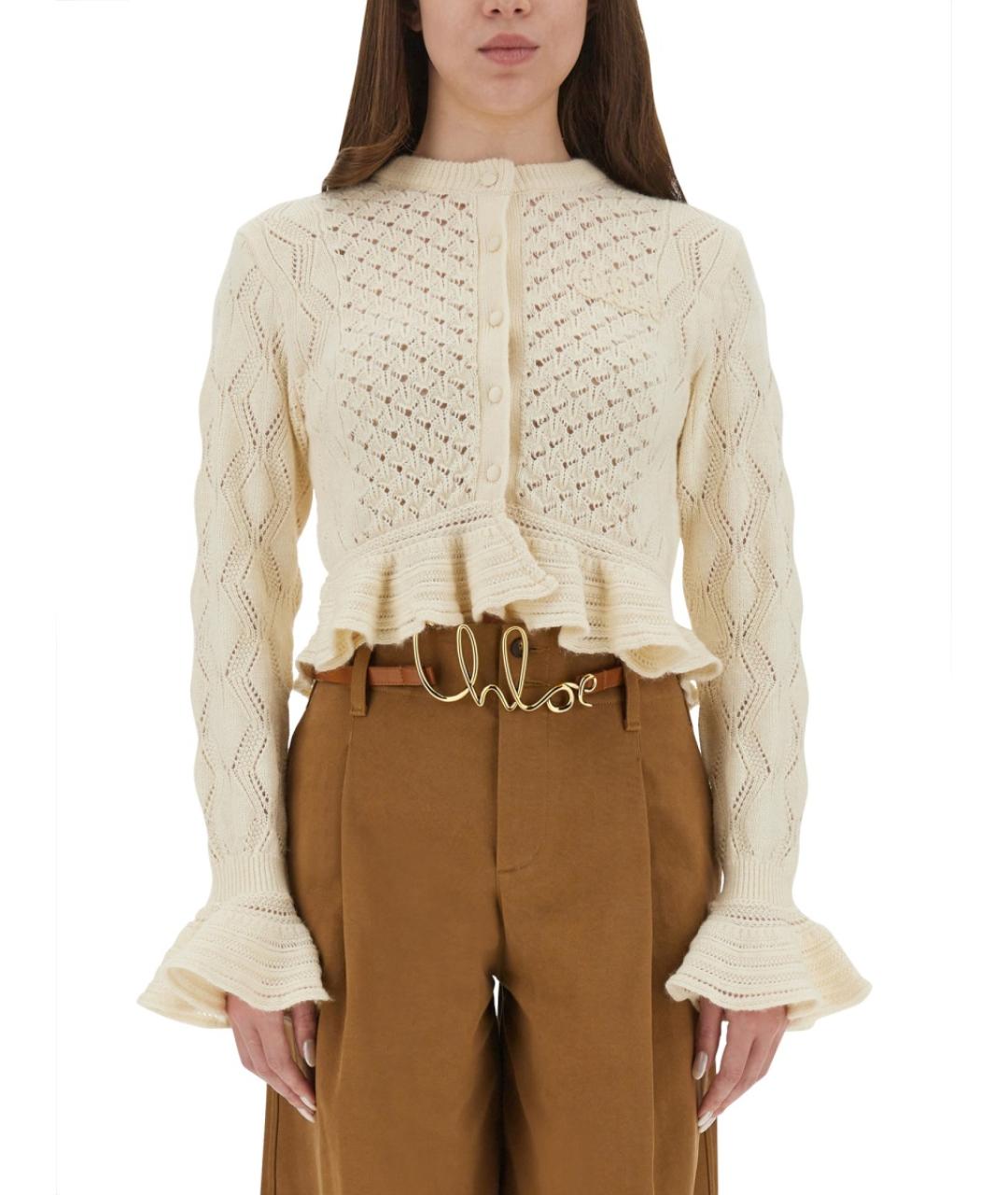 CHLOE Бежевый хлопковый кардиган, фото 2