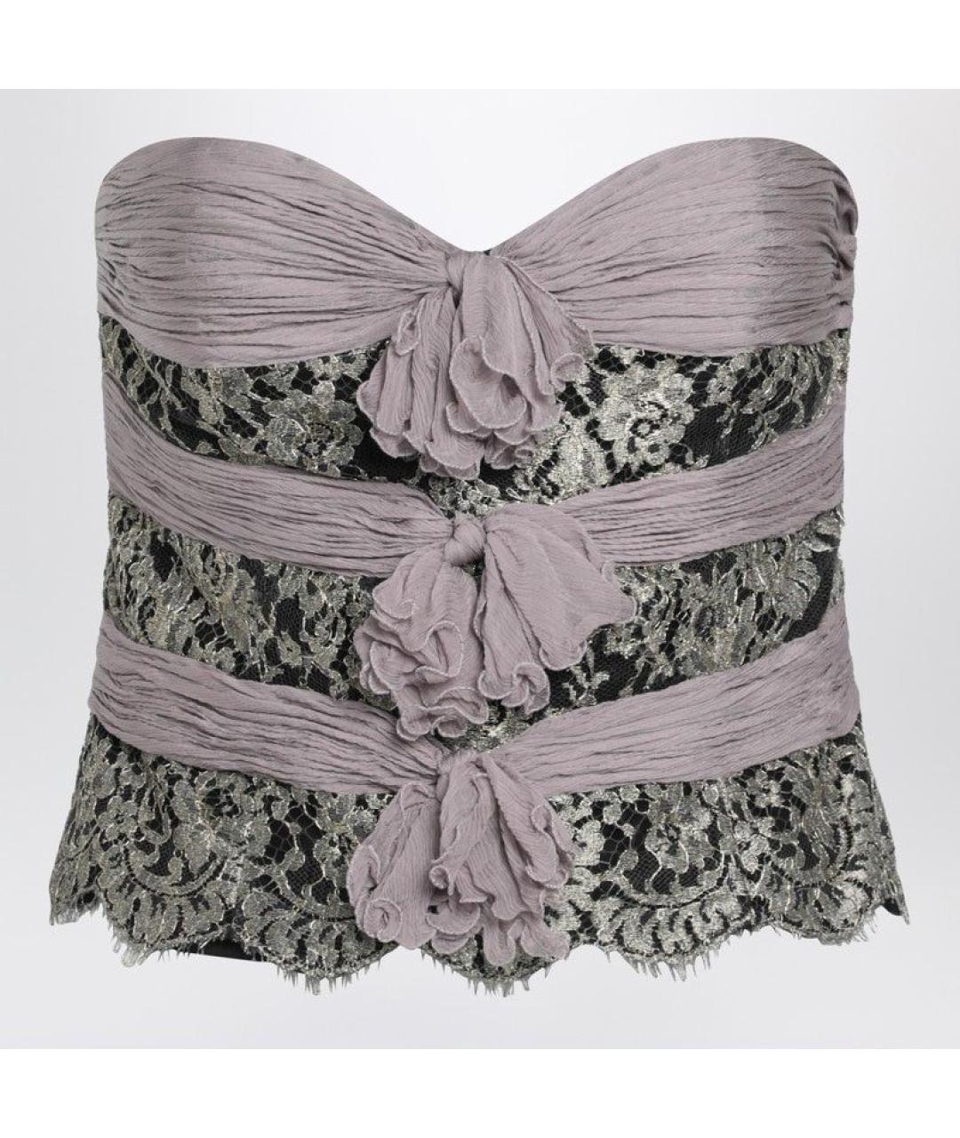 VALENTINO Серая шелковая майка, фото 3