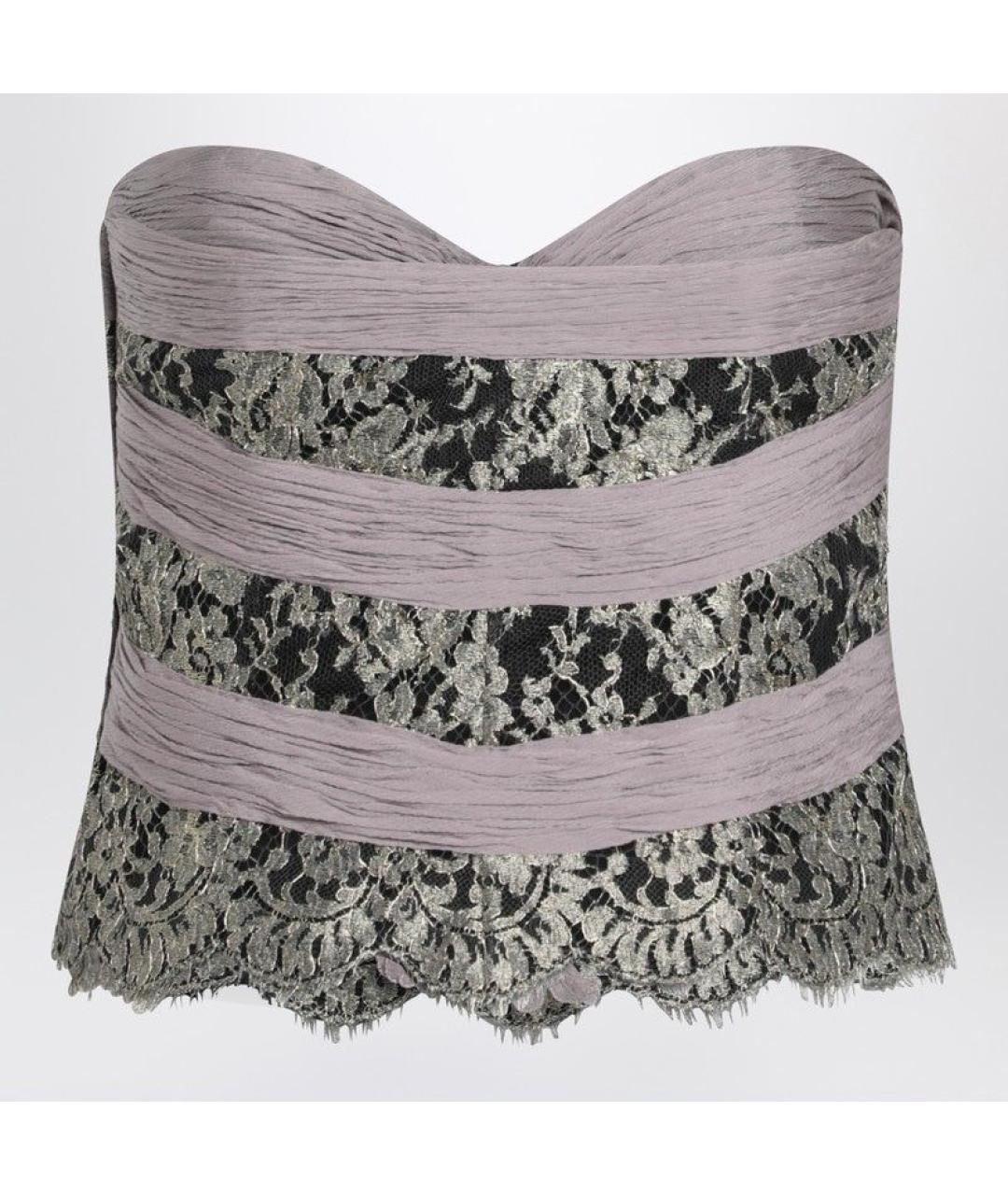 VALENTINO Серая шелковая майка, фото 2