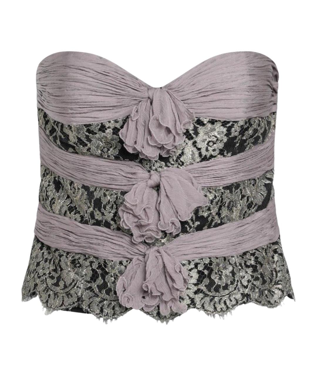 VALENTINO Серая шелковая майка, фото 1