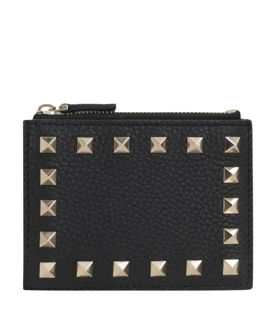 VALENTINO Черный кожаный кардхолдер, фото 1