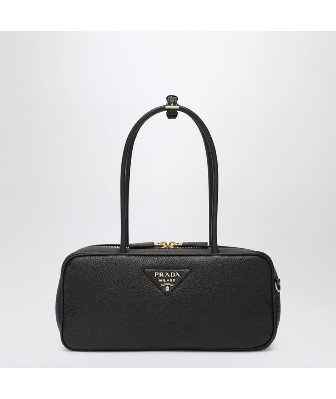 PRADA Черная кожаная сумка через плечо, фото 3