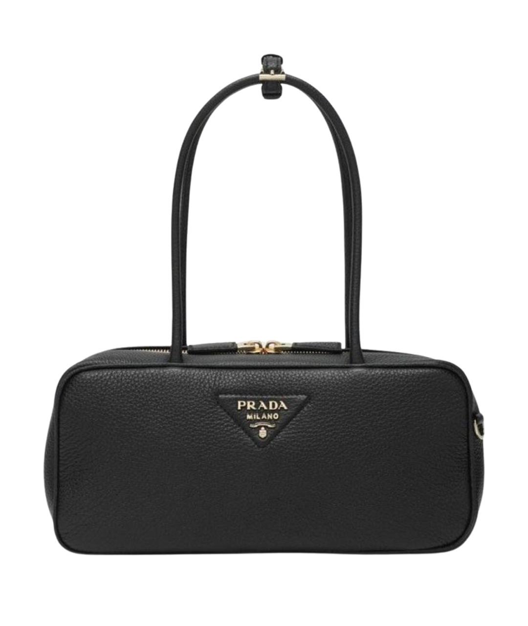 PRADA Черная кожаная сумка через плечо, фото 1
