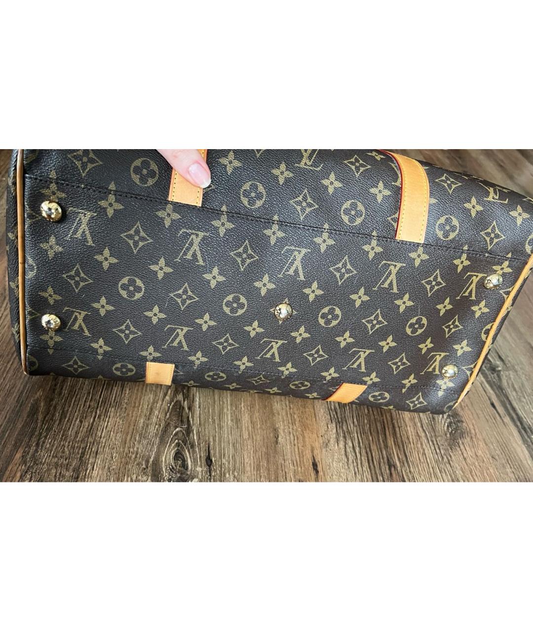 LOUIS VUITTON Коричневая сумка с короткими ручками из искусственной кожи, фото 6