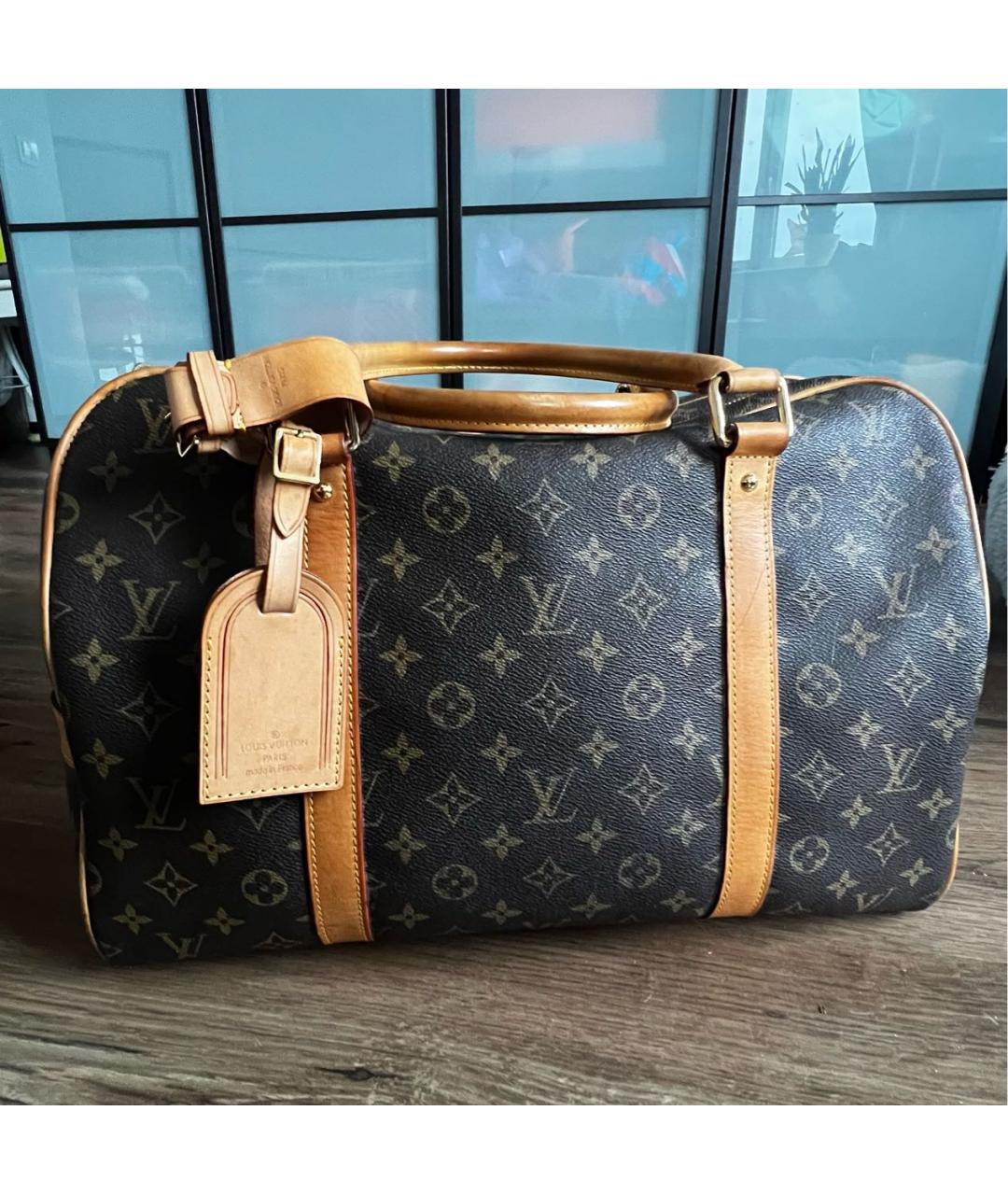 LOUIS VUITTON Коричневая сумка с короткими ручками из искусственной кожи, фото 9