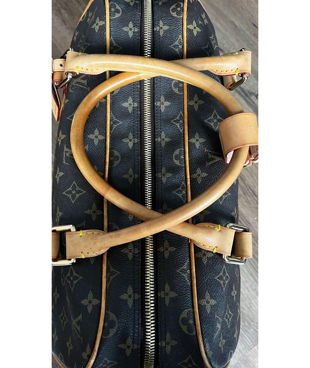 LOUIS VUITTON Коричневая сумка с короткими ручками из искусственной кожи, фото 4