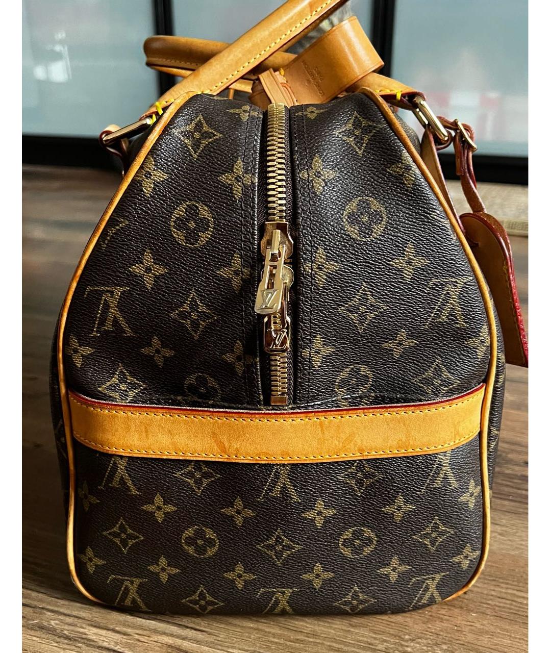 LOUIS VUITTON Коричневая сумка с короткими ручками из искусственной кожи, фото 7