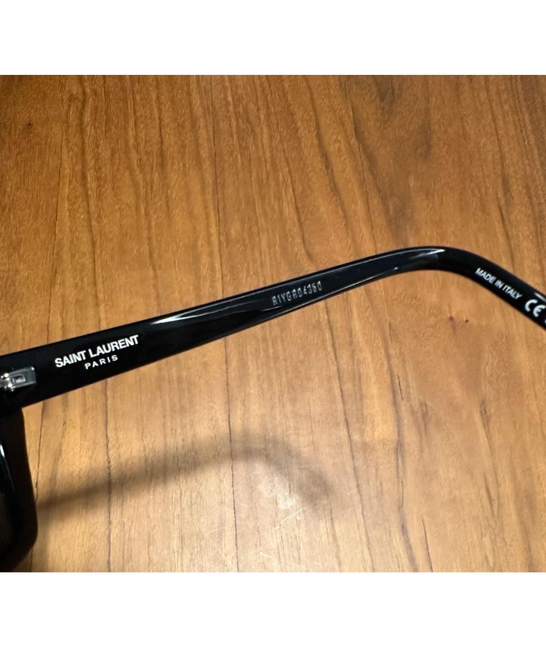 SAINT LAURENT Черные пластиковые солнцезащитные очки, фото 5