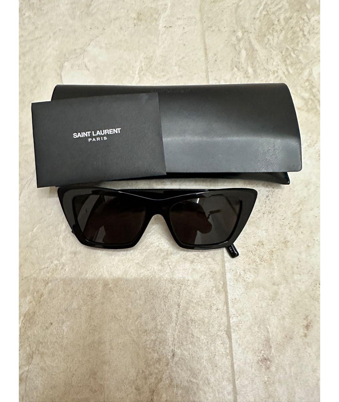 SAINT LAURENT Черные пластиковые солнцезащитные очки, фото 2