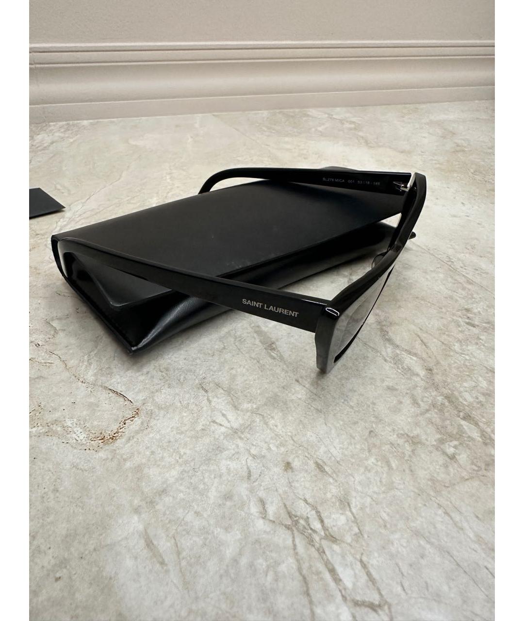 SAINT LAURENT Черные пластиковые солнцезащитные очки, фото 3
